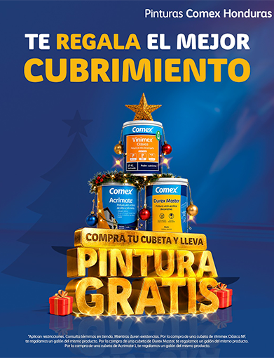 Banner navideño de Pinturas Comex en Honduras para renovar y decorar el hogar con color