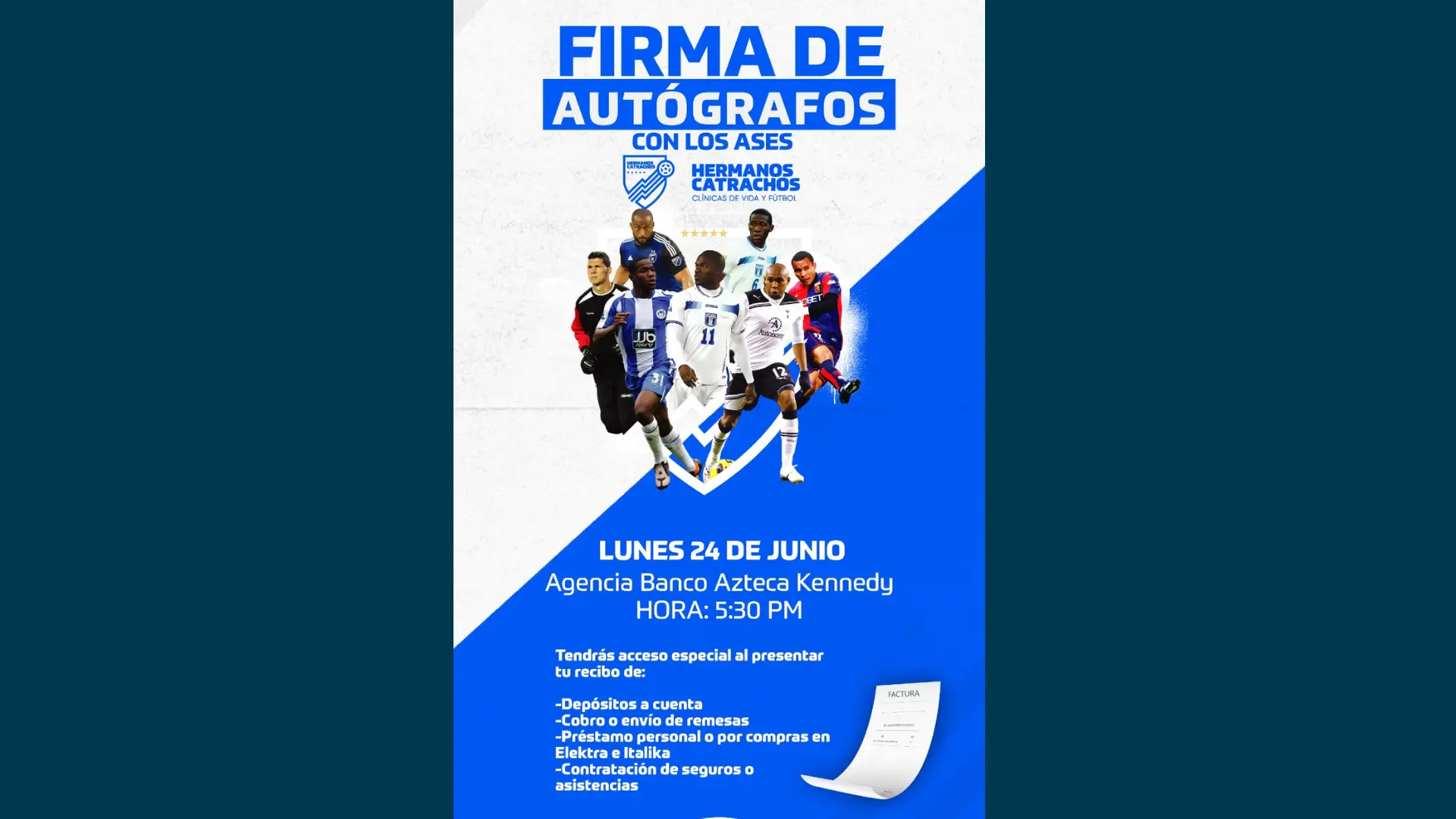 Celebridades deportivas catrachas firman autógrafos hoy en Banco Azteca de la Kennedy