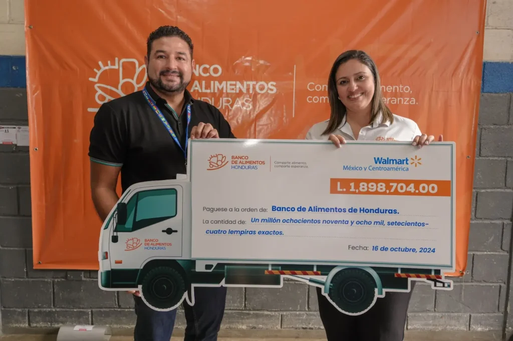 En conmemoración al Día Mundial de la Alimentación, Walmart ha realizado la entrega al Banco de Alimentos de Honduras una donación de 1,898, 704 lempiras destinados a la adquisición de dos nuevos camiones refrigerados para recolección de productos perecederos.