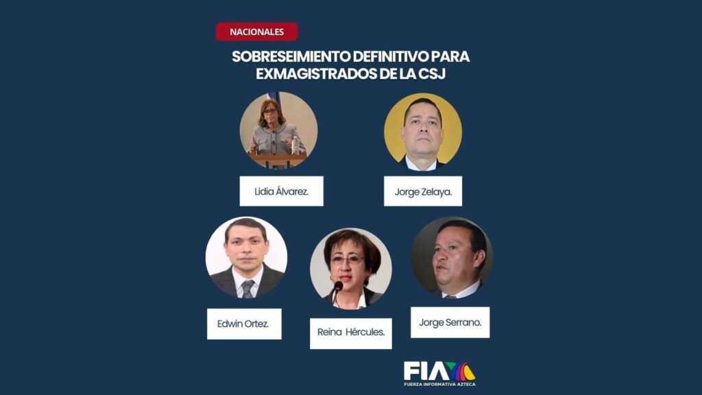 El Juzgado de Letras en materia de Criminalidad Organizada, Medio Ambiente y Corrupción, dictó la medida de sobreseimiento definitivo en contra de cinco exmagistrados de la Corte Suprema de Justicia.