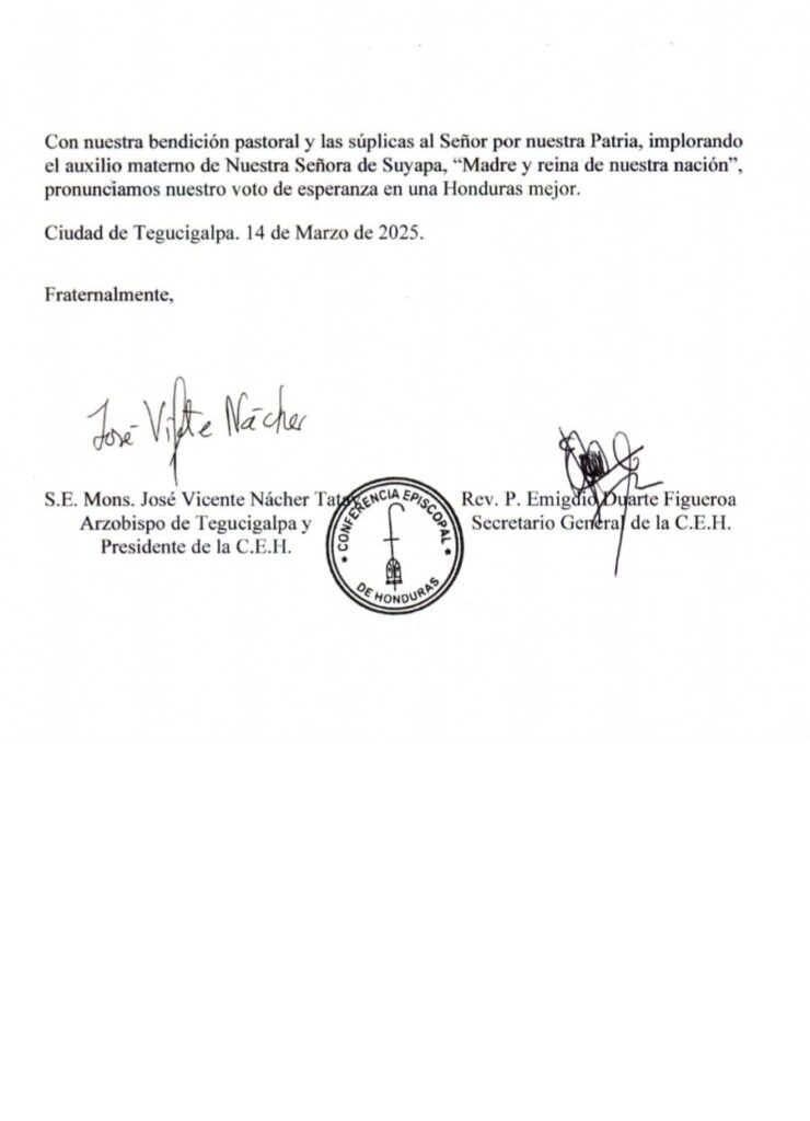 Conferencia Episcopal de Honduras: elecciones primarias 2025