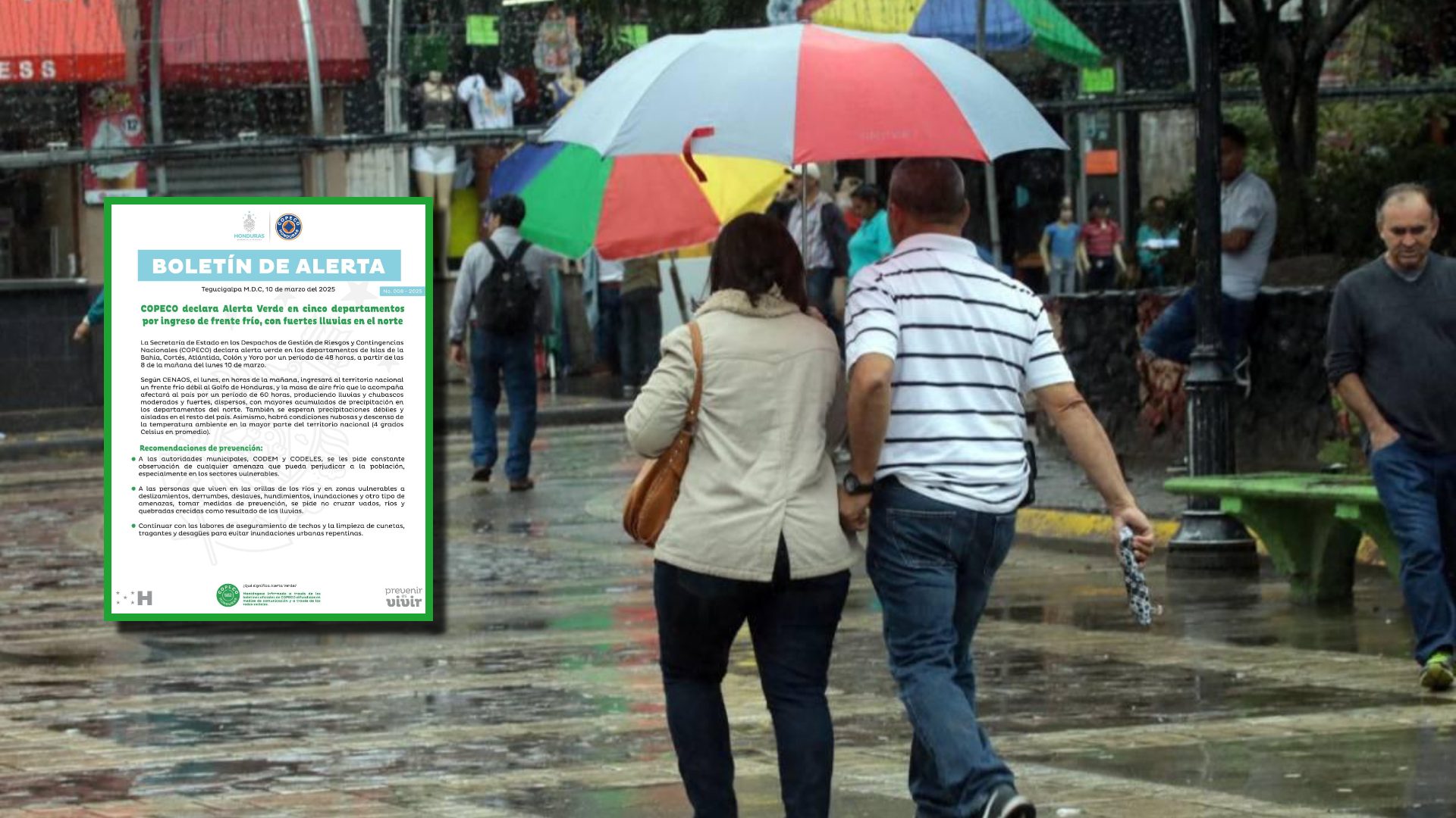 Emiten alerta verde en Honduras por ingreso de frente frío: departamentos afectados aquí