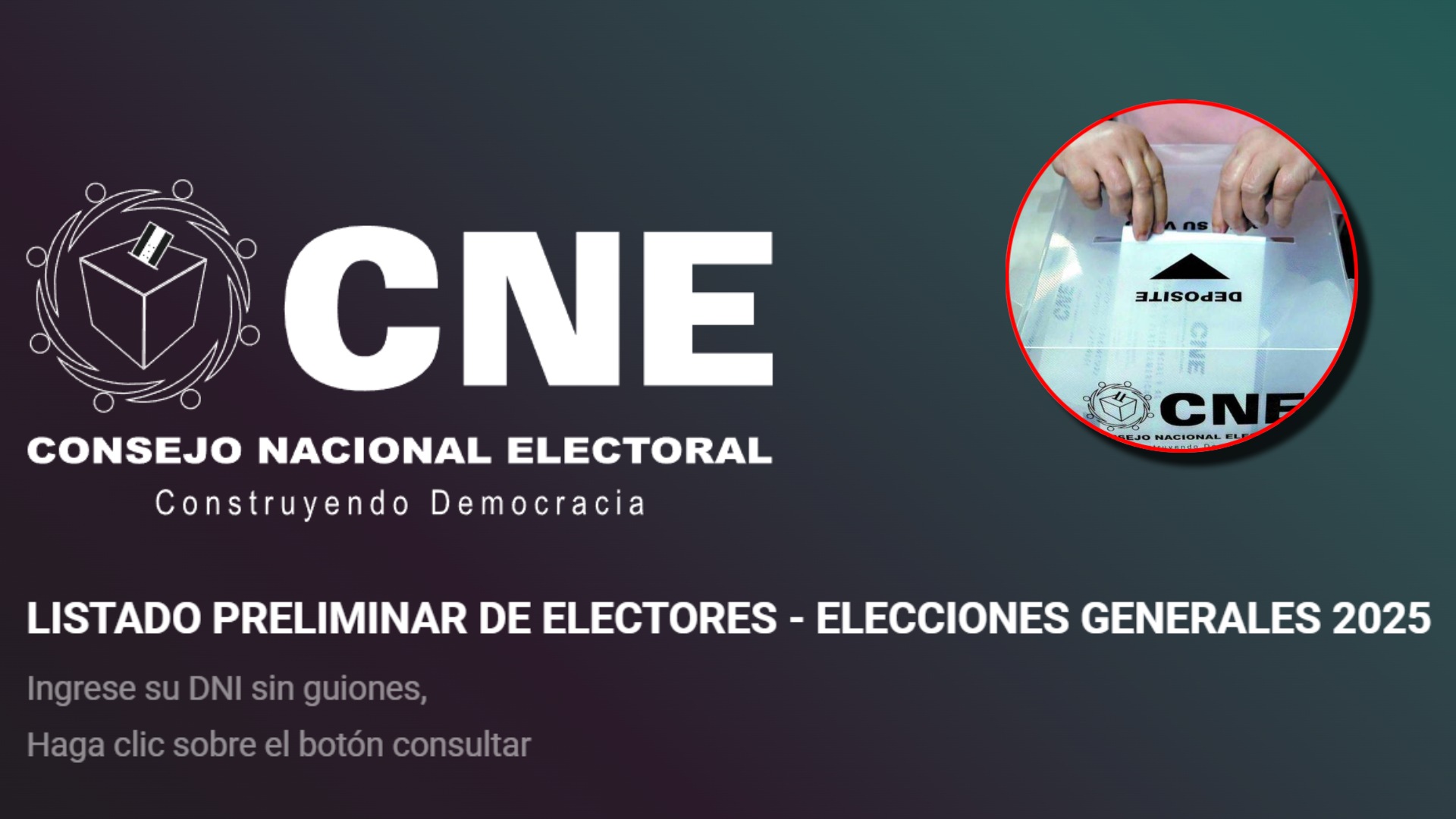 CNE: listado preliminar electores para elecciones generales 2025