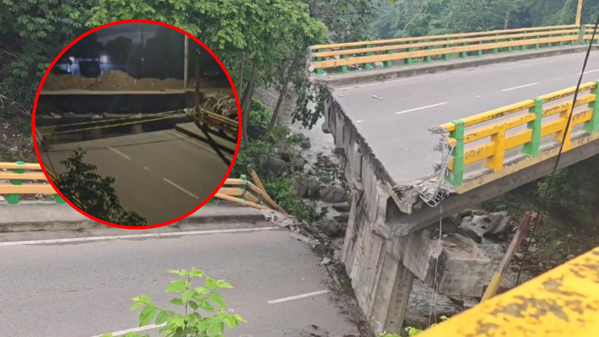Puente desciende en colonia Las Brisas de San Pedro Sula.