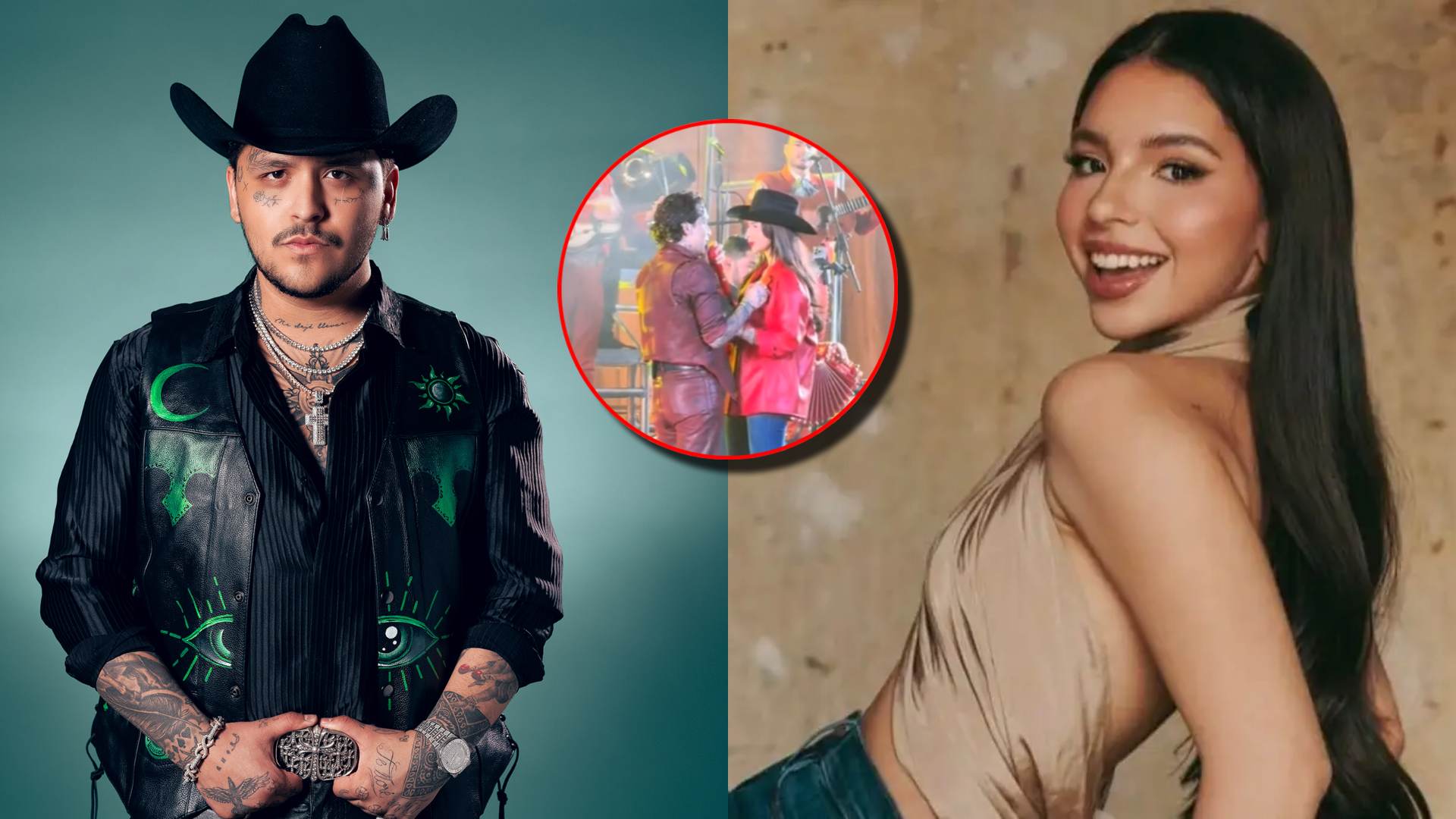 Ángela Aguilar pellizca a Christian Nodal en vivo (VIDEO)