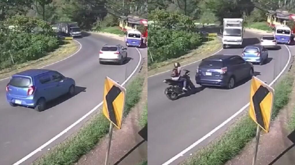 Cámaras de seguridad graban accidente en el que murió un motociclista en Valle de Ángeles