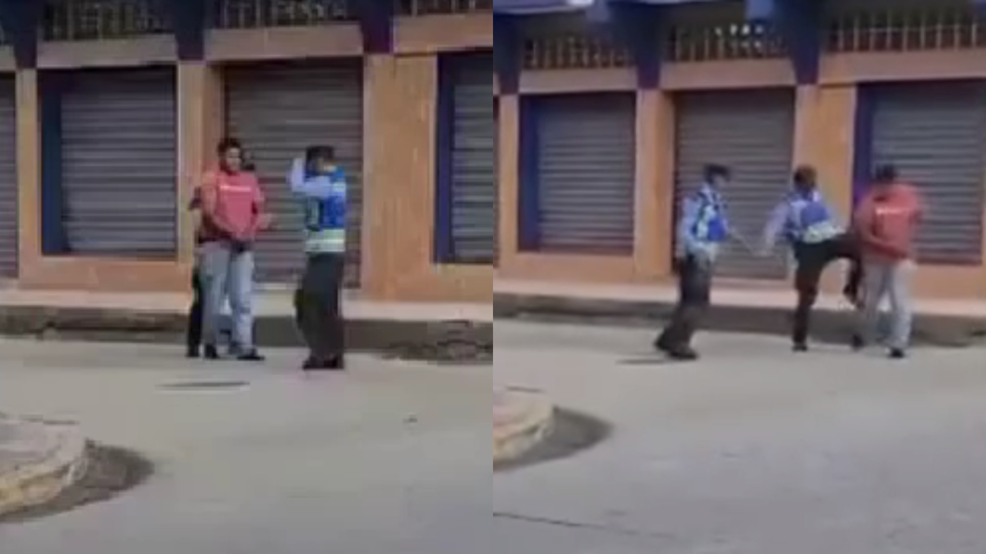 Agentes de la Policía Nacional se va a los golpes con detenidos en Tela (VIDEO)