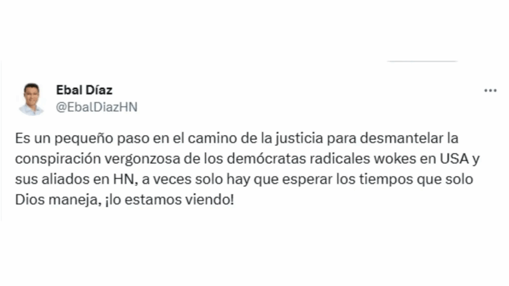 Ebal Díaz reaparece con mensaje tras retorno de visa a la mamá de Juan Orlando Hernández