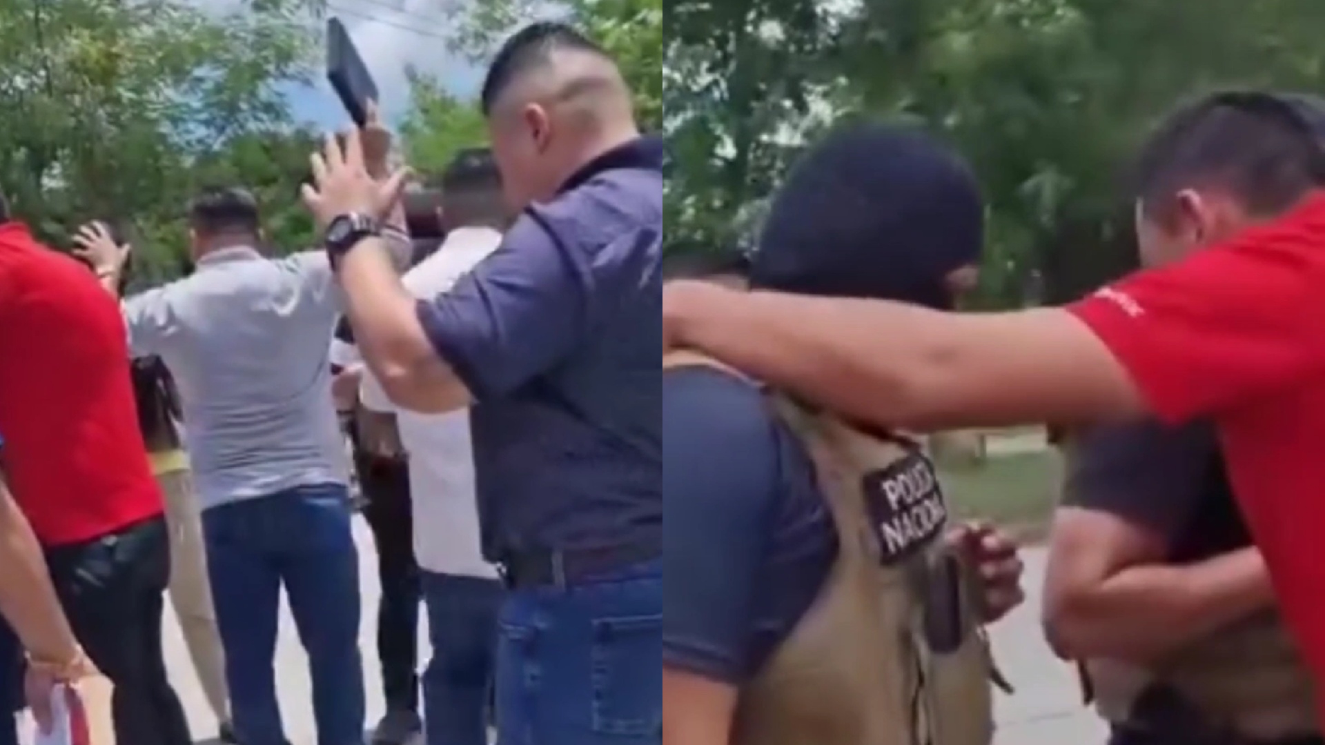 Exreos lideran oración por agentes policiales en pleno bulevar de San Pedro Sula