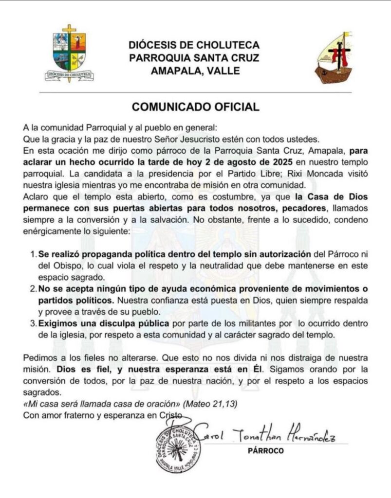 Rixi Moncada y propaganda política en iglesia: lo que se sabe
