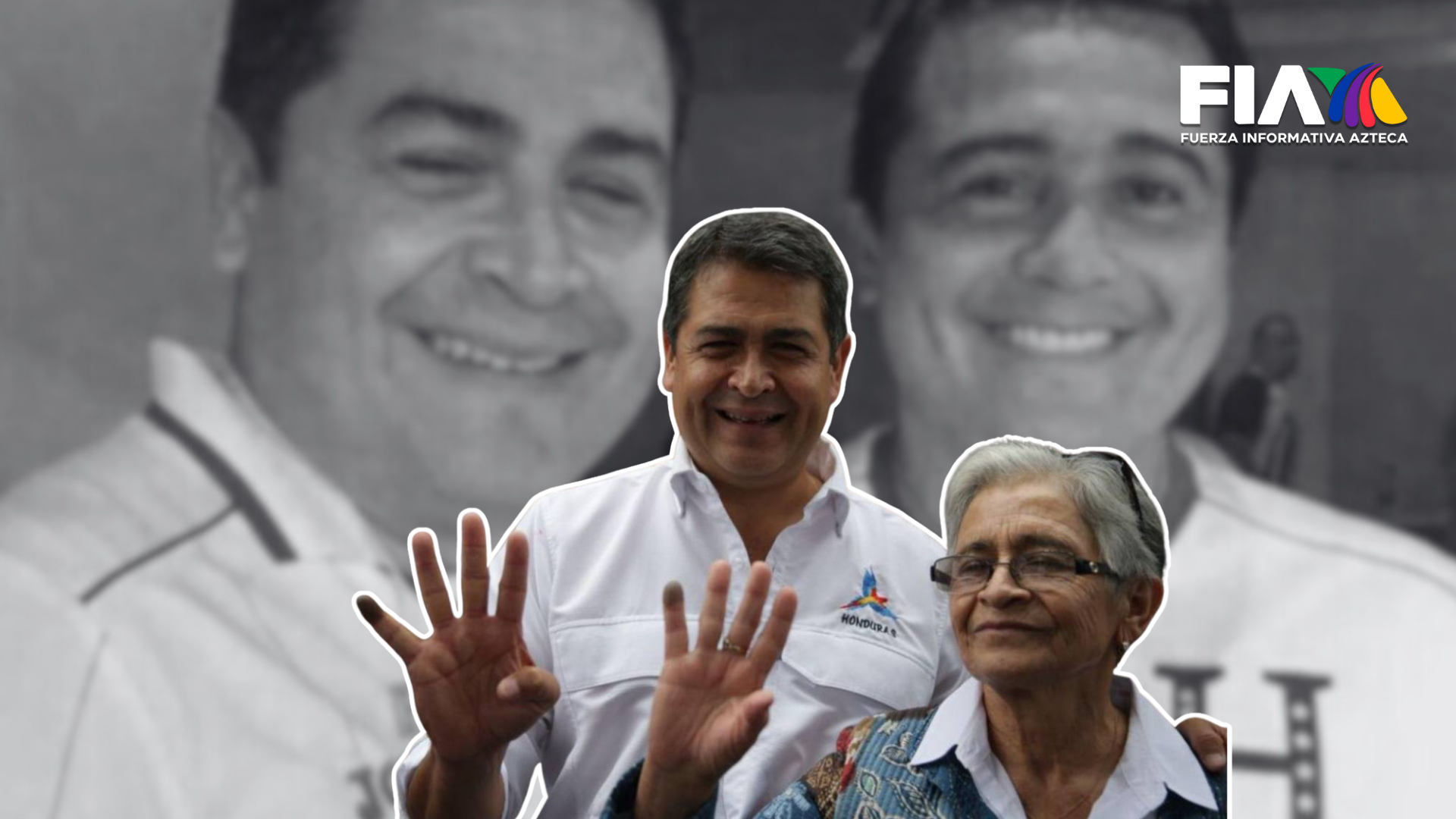 Juan Orlando Hernández y Tony Hernández abrazan a su mamá