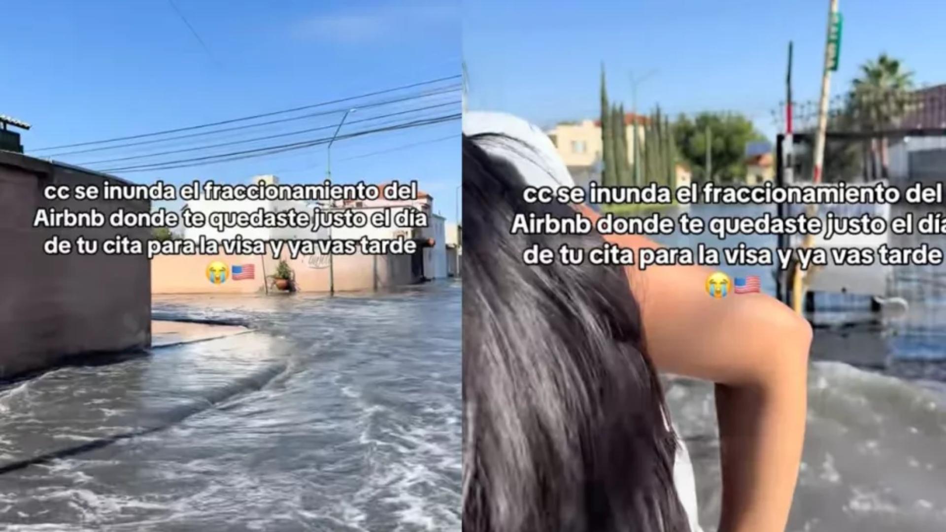 Visa americana: joven desafía las inundaciones para no perder cita