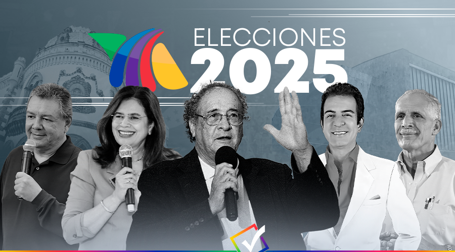 Banner informativo sobre elecciones generales en Honduras 2025 con logotipo colorido y edificios emblemáticos al fondo.