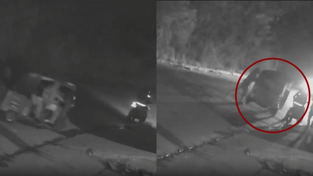 ¡En mototaxi! Cámaras de seguridad captan asalto a motociclista en Los Laureles (VIDEO)