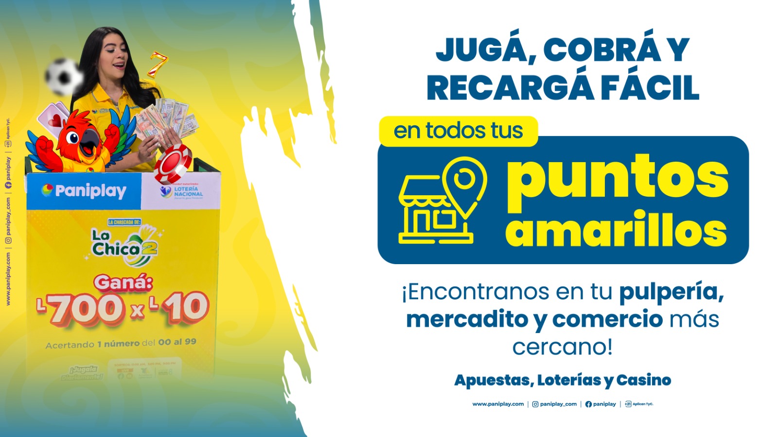 Lotería Nacional de Honduras puntos amarillos