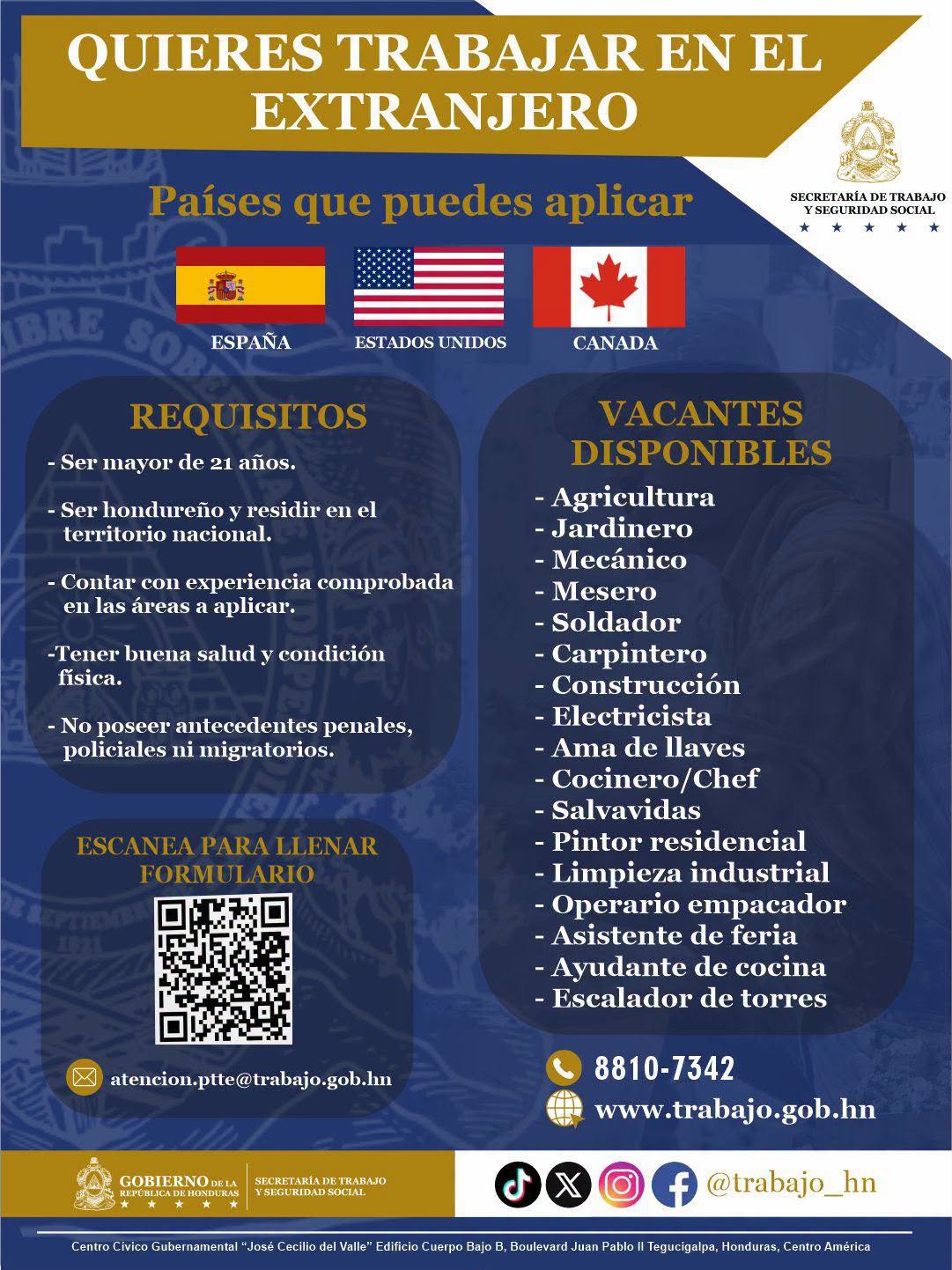 Trabajo en el extranjero Honduras: cómo aplicar a vacantes