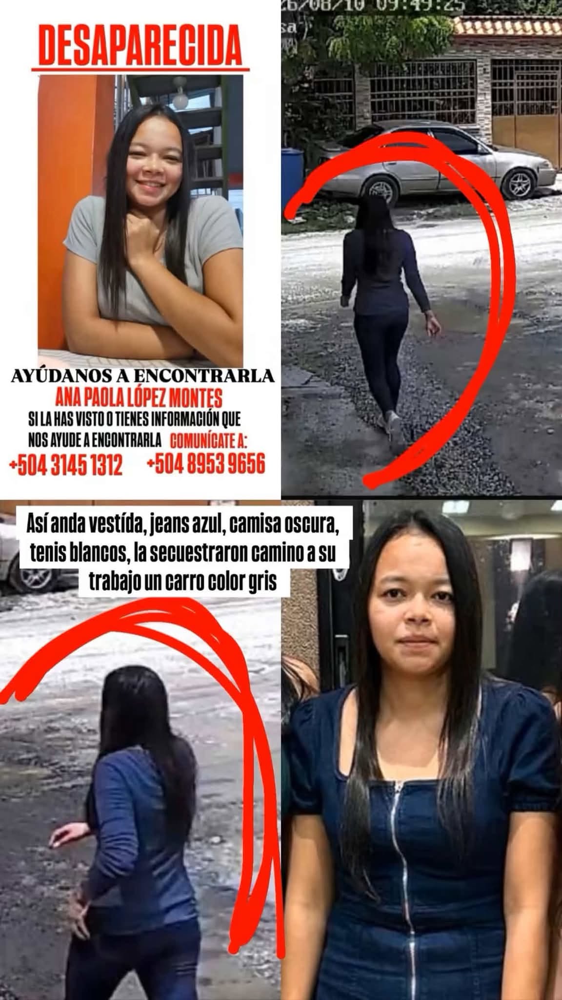 Buscan a Ana Paola López, joven que habría sido subida a una camioneta en SPS