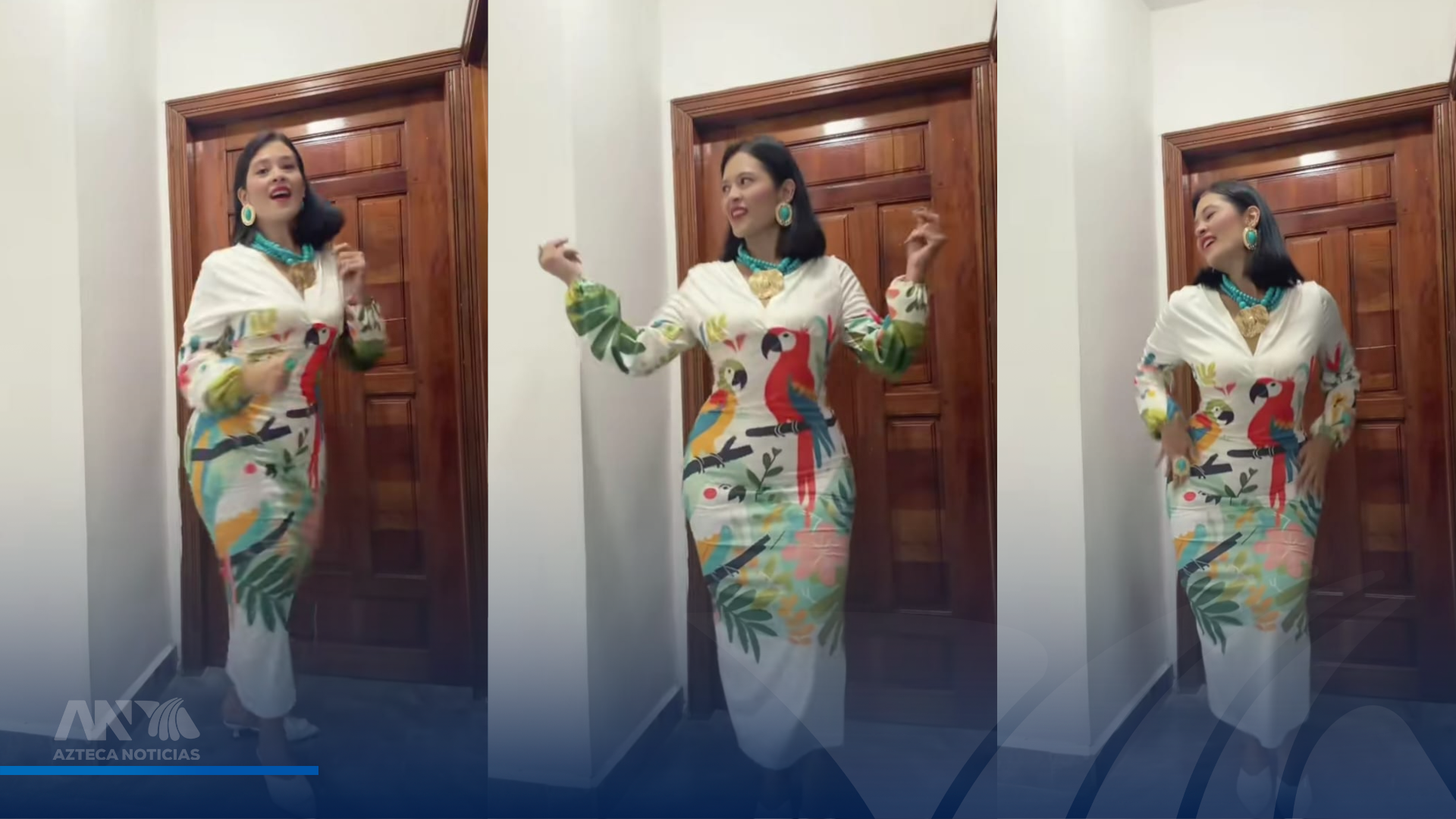 Maestra sorprende con vestido alusivo a Honduras