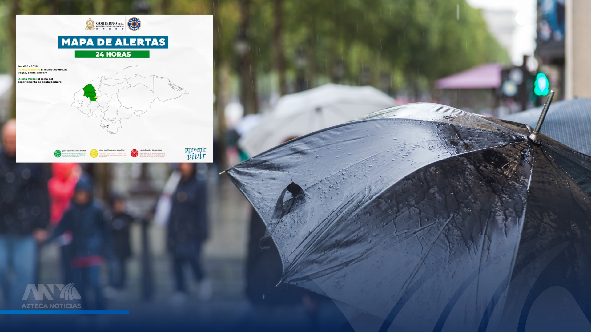 Declaran alerta amarilla y verde en Santa Bárbara por lluvias